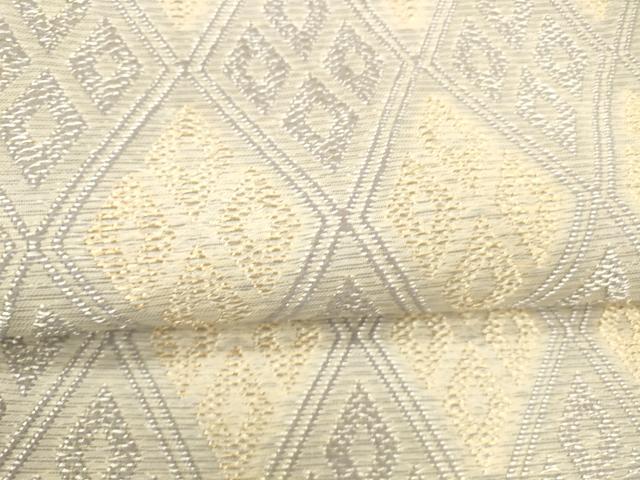 平和屋着物＊夏物 六通柄袋帯 菱文 金銀糸 正絹 逸品 DABA0910cm