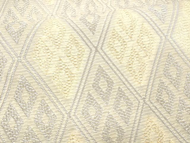 平和屋着物＊夏物 六通柄袋帯 菱文 金銀糸 正絹 逸品 DABA0910cm