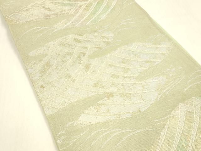 平和屋着物＊夏物　六通柄袋帯　流水筏草花文　金銀糸　引箔　正絹　逸品　DABA0072cm 平和屋着物＊夏物 六通柄袋帯 流水文 金銀糸 引箔 正絹 逸品