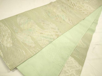 平和屋着物＊夏物 六通柄袋帯 流水文 金銀糸 引箔 正絹 逸品 DABA0912cm