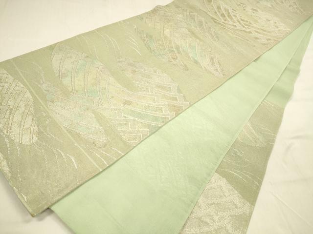 平和屋着物＊夏物 六通柄袋帯 流水文 金銀糸 引箔 正絹 逸品 DABA0912cm