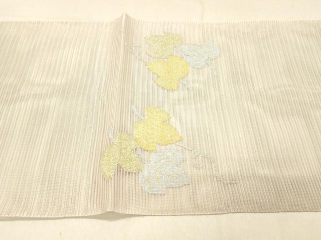 平和屋着物＊夏物 絽綴れ 太鼓柄袋帯 蔦の葉文 金銀糸