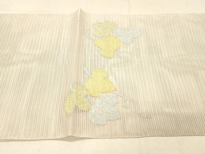 平和屋着物＊夏物 絽綴れ 太鼓柄袋帯 蔦の葉文 金銀糸 正絹 逸品 DABA0917cm