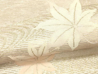 平和屋着物＊夏物 六通柄袋帯 竜田川 金糸 正絹 逸品 DABA0918cm