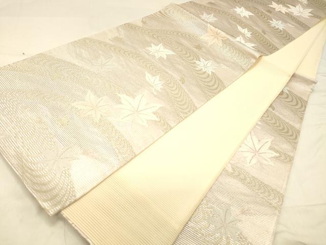 平和屋着物＊夏物 六通柄袋帯 竜田川 金糸 正絹 逸品 DABA0918cm