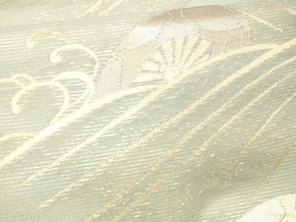 平和屋着物＊夏物 六通柄袋帯 流水片輪車文 金銀糸 正絹 逸品 DABA0920cm