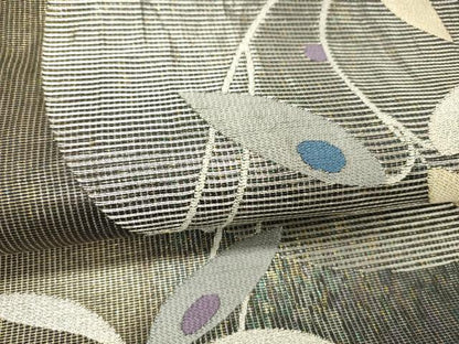 平和屋着物▽六通柄袋帯 スリーシーズン 春夏秋 枝葉文 金銀糸 引箔 正絹 逸品 DABA0921cm