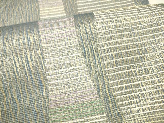 平和屋着物▽六通柄袋帯 スリーシーズン 春夏秋 櫛織 横段文 金銀糸 正絹 逸品 DABA0922cm