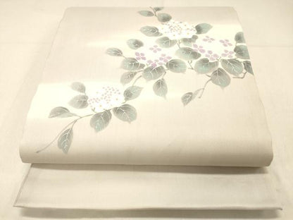 平和屋着物＊夏物 絹芭蕉 太鼓柄袋帯 紫陽花 金銀彩 正絹 逸品 DABA0925cm