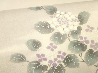 平和屋着物＊夏物 絹芭蕉 太鼓柄袋帯 紫陽花 金銀彩 正絹 逸品 DABA0925cm