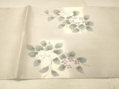 平和屋着物＊夏物 絹芭蕉 太鼓柄袋帯 紫陽花 金銀彩 正絹 逸品 DABA0925cm