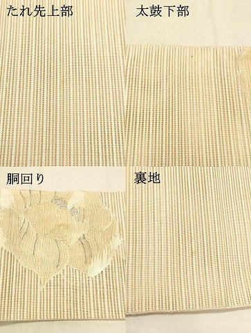 平和屋着物＊夏物 絽綴れ 八寸名古屋帯 草花文 銀糸 正絹 逸品 DABA0926cm