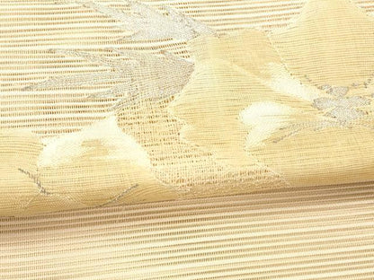 平和屋着物＊夏物 絽綴れ 八寸名古屋帯 草花文 銀糸 正絹 逸品 DABA0926cm