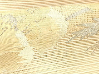 平和屋着物＊夏物 絽綴れ 八寸名古屋帯 草花文 銀糸 正絹 逸品 DABA0926cm