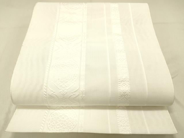 平和屋着物＊夏物 博多織 八寸名古屋帯 抽象間道 DABA0927cm