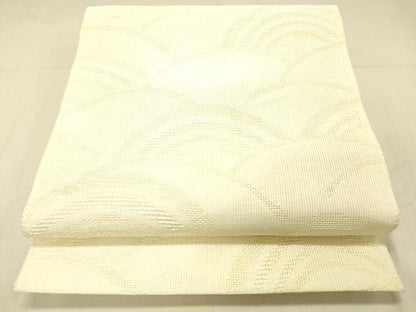 平和屋着物＊夏物 八寸名古屋帯 流水文 鳥の子色 DABA0928cm