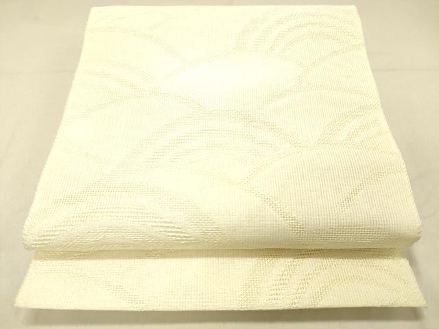 平和屋着物＊夏物 八寸名古屋帯 流水文 鳥の子色 DABA0928cm