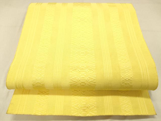 平和屋着物＊夏物 博多織 八寸名古屋帯 献上 菜の花色 DABA0929cm
