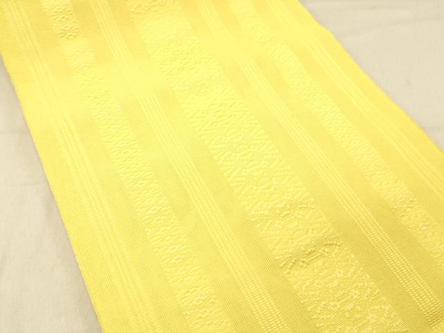 平和屋着物＊夏物 博多織 八寸名古屋帯 献上 菜の花色 DABA0929cm
