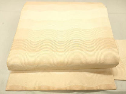 平和屋着物＊夏物 九寸名古屋帯 よろけ縞 正絹 逸品 DABA0930cm