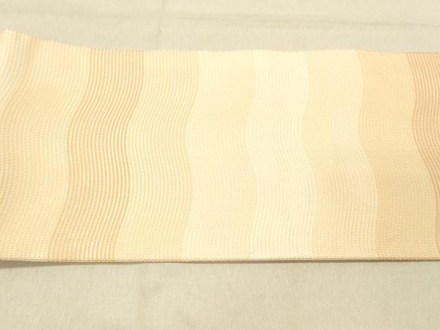 平和屋着物＊夏物 九寸名古屋帯 よろけ縞 正絹 逸品 DABA0930cm