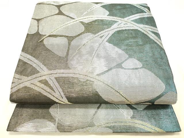 平和屋着物＊夏物 六通柄袋帯 草葉文 金銀糸 引箔 正絹 逸品 DABA0931cm