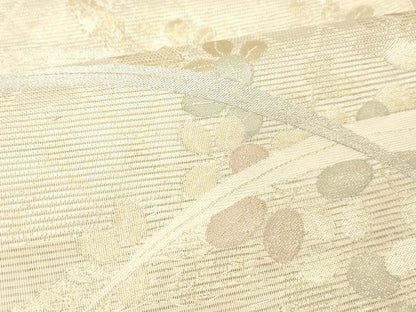 平和屋着物＊夏物 六通柄袋帯 草葉文 金銀糸 正絹 逸品 DABA0932cm