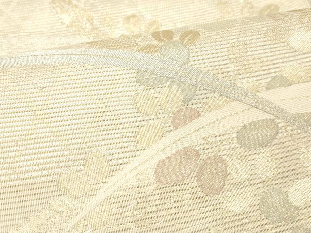 平和屋着物＊夏物 六通柄袋帯 草葉文 金銀糸 正絹 逸品 DABA0932cm