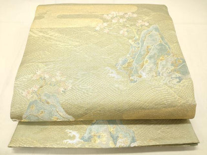 平和屋着物＊夏物 六通柄袋帯 松島 金銀糸 正絹 逸品 DABA0933cm
