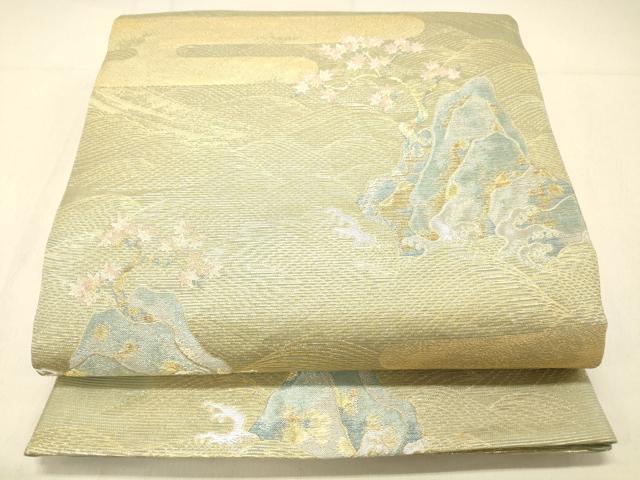 平和屋着物＊夏物 六通柄袋帯 松島 金銀糸 正絹 逸品 DABA0933cm