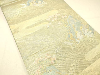 平和屋着物＊夏物 六通柄袋帯 松島 金銀糸 正絹 逸品 DABA0933cm