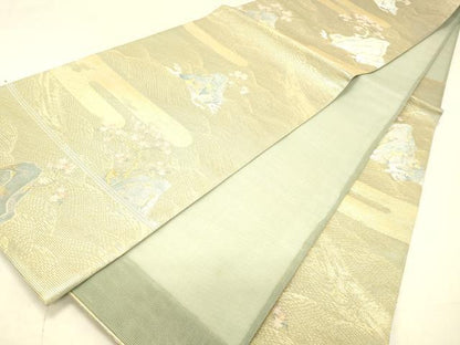 平和屋着物＊夏物 六通柄袋帯 松島 金銀糸 正絹 逸品 DABA0933cm