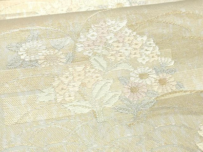 平和屋着物＊夏物 六通柄袋帯 草花文 金銀糸 引箔 正絹 逸品 DABA0934cm