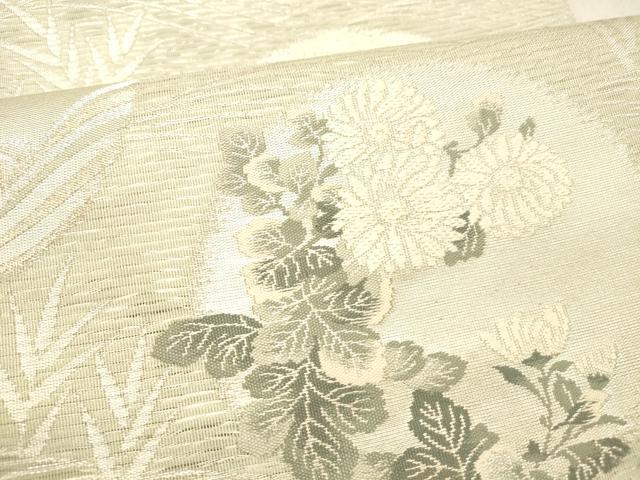 平和屋着物＊夏物 六通柄袋帯 いざよい 立波草花文 金銀糸 正絹 逸品 DABA0943cm