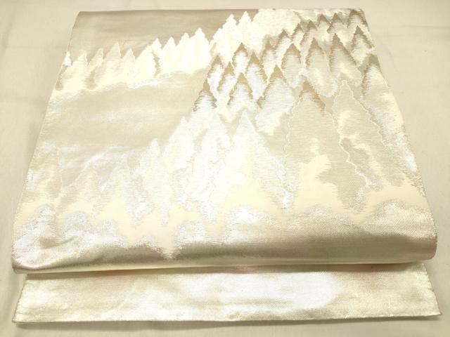 平和屋着物◎六通柄袋帯　樹林文　金銀糸　引箔　正絹　逸品　DABA0944cm