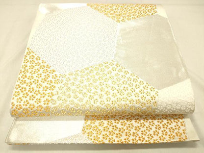平和屋着物◎六通柄袋帯　舞花文　金銀糸　正絹　逸品　DABA0947cm