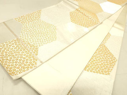 平和屋着物◎六通柄袋帯　舞花文　金銀糸　正絹　逸品　DABA0947cm