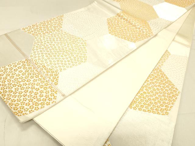 平和屋着物◎六通柄袋帯　舞花文　金銀糸　正絹　逸品　DABA0947cm