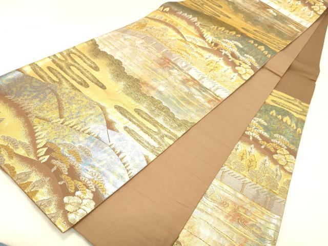 平和屋着物◎六通柄袋帯　古都　金銀糸　引箔　正絹　逸品　DABA0959cm