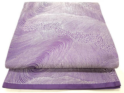 平和屋着物◎六通柄　京袋帯　流水文　銀糸　正絹　逸品　DABA0973cm