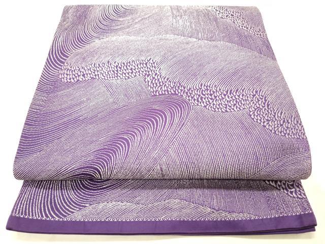 平和屋着物◎六通柄　京袋帯　流水文　銀糸　正絹　逸品　DABA0973cm