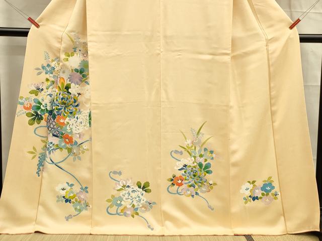 平和屋着物■訪問着　刺繍　飾花文　正絹　逸品　DABA0998cm