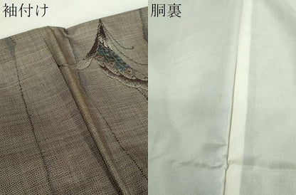 平和屋着物●本場大島紬 9マルキ 孔雀羽花文 正絹 逸品 DABA1010ps