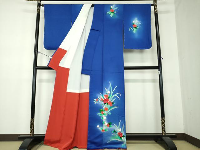 平和屋着物●訪問着 手描き 草花文 暈し染め 正絹 逸品 未使用 DABA1018ps