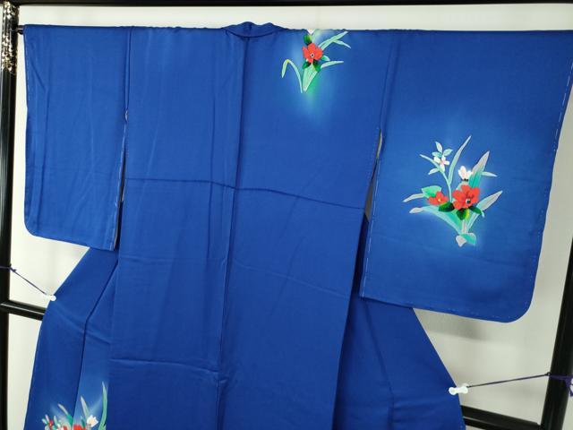 平和屋着物●訪問着 手描き 草花文 暈し染め 正絹 逸品 未使用 DABA1018ps