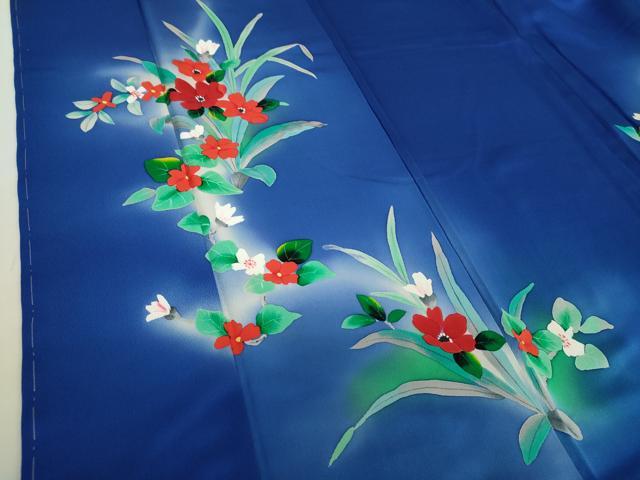 平和屋着物●訪問着 手描き 草花文 暈し染め 正絹 逸品 未使用 DABA1018ps