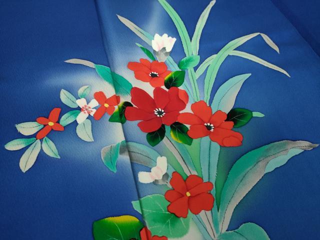 平和屋着物●訪問着 手描き 草花文 暈し染め 正絹 逸品 未使用 DABA1018ps