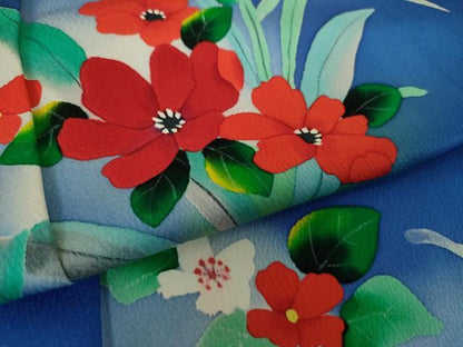 平和屋着物●訪問着 手描き 草花文 暈し染め 正絹 逸品 未使用 DABA1018ps
