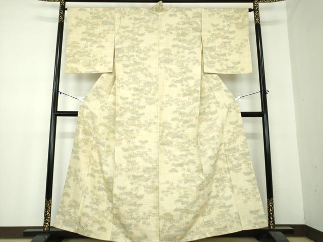 平和屋着物●上質な紬　松楓文　正絹　逸品　DABA1021ps