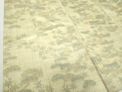 平和屋着物●上質な紬　松楓文　正絹　逸品　DABA1021ps